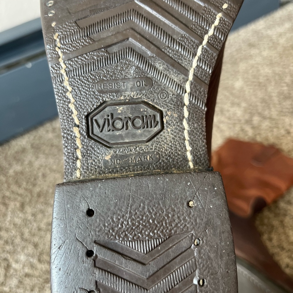 Vasque Two-Tone Brown Leather Western Pull-On Boots - Picture 6 of 13